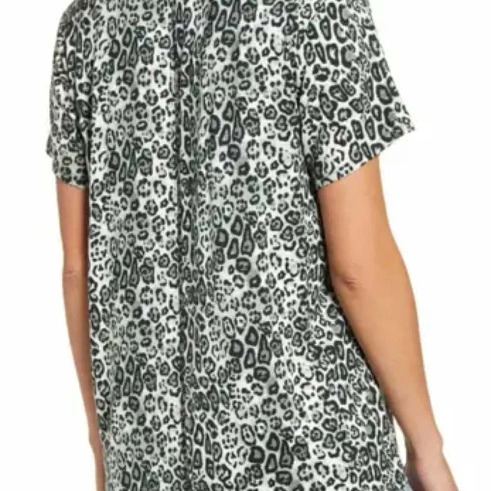 SOCIALITE Leopard Print Jersey Top - Picture 4 of 5